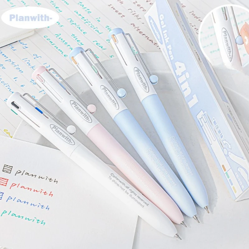 قلم 4 في 1 متعدد الألوان بدون حبر جل هيغليغتر قلم حبر جاف INS البساطة نمط الجمالية القرطاسية القلم لمكتب المدرسة #1