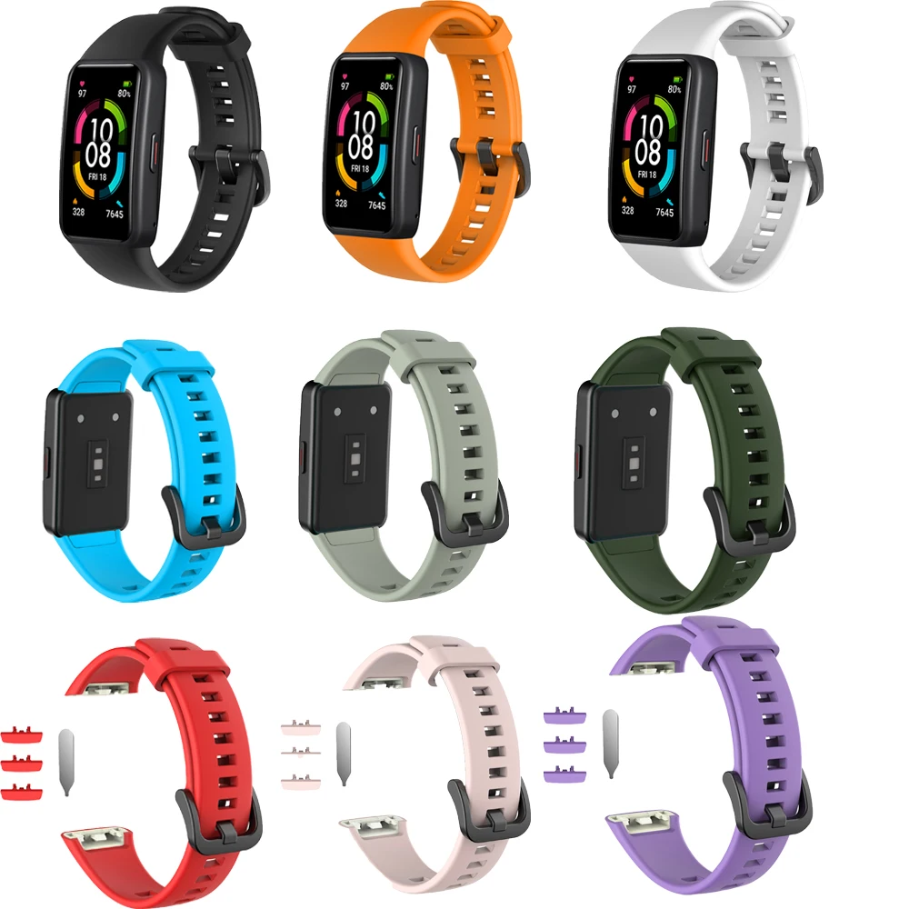 Silicone Strap For Huawei Band 6 /6 Pro Strap Smart Watch Adjustable Wristband Replacement Correa Bracelet Honor Band 6 Strap