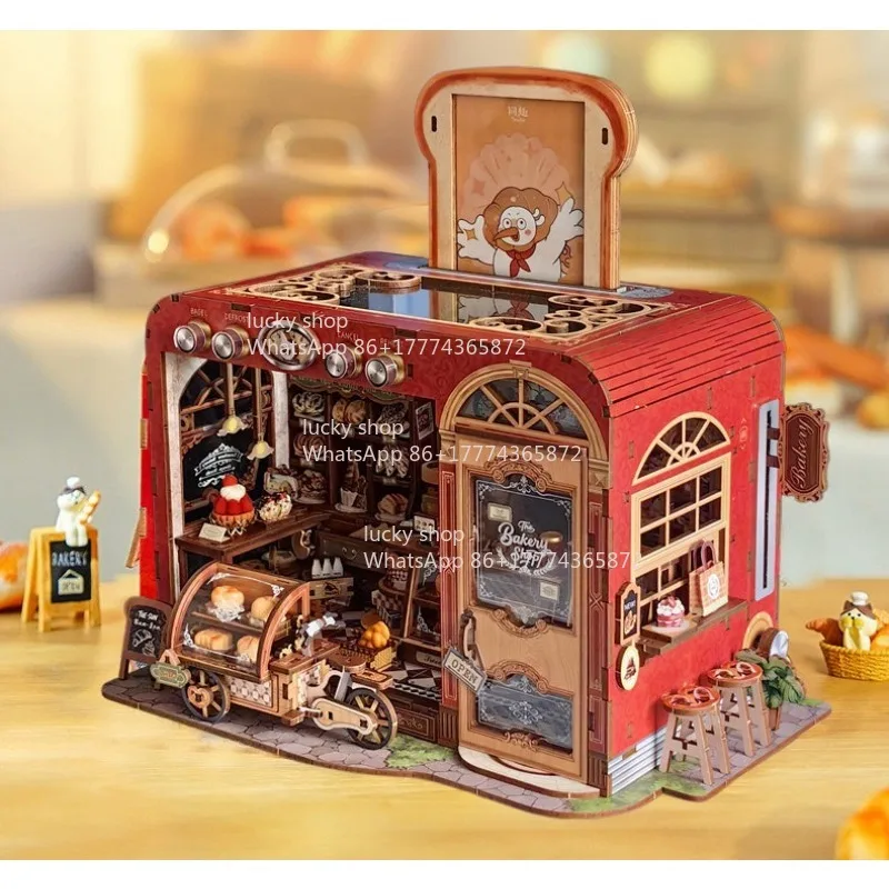 Bakery Hut Assembly Model Miniature Scene Building Block Gift