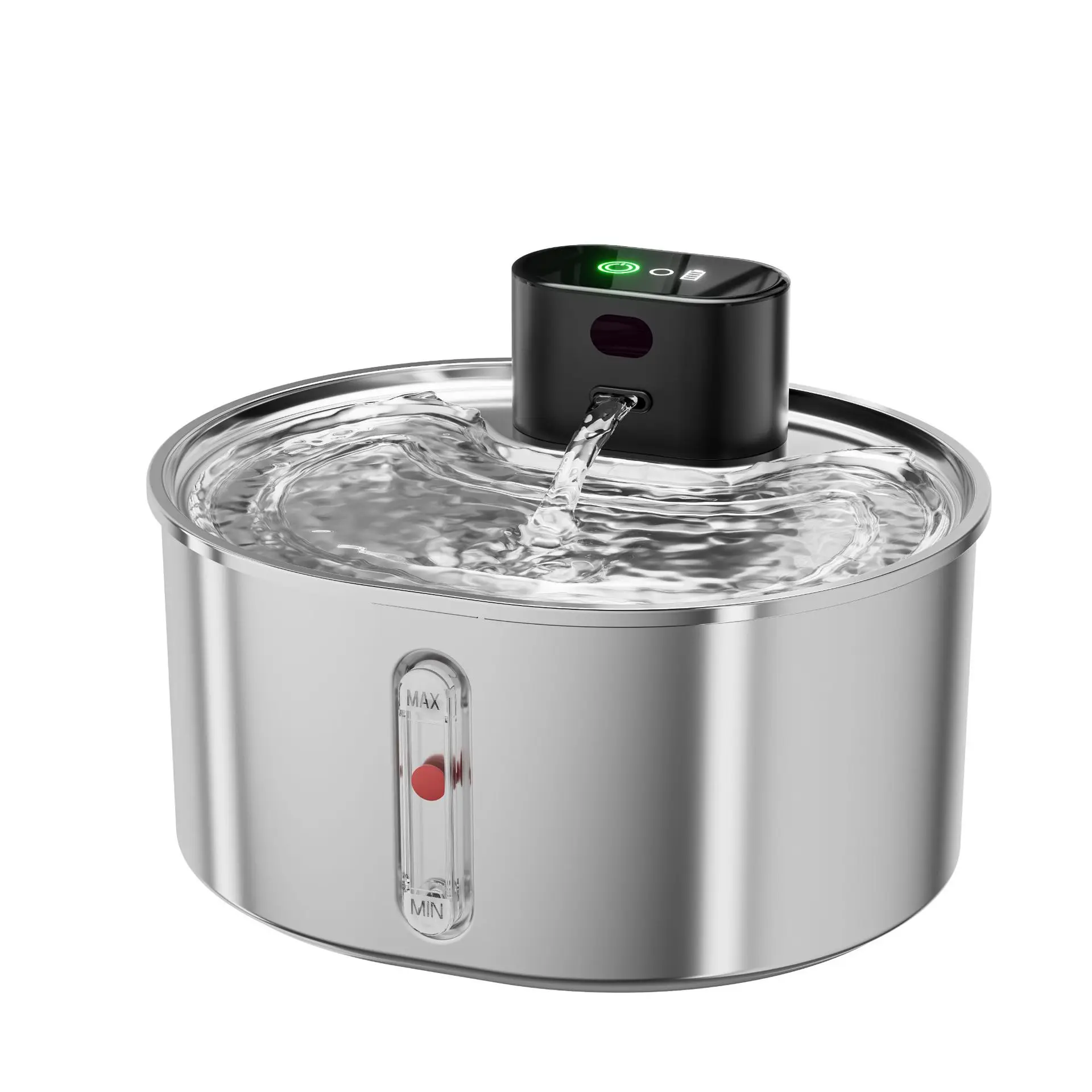 Bebedero automático silencioso de acero inoxidable para gatos y perros - imagen 4