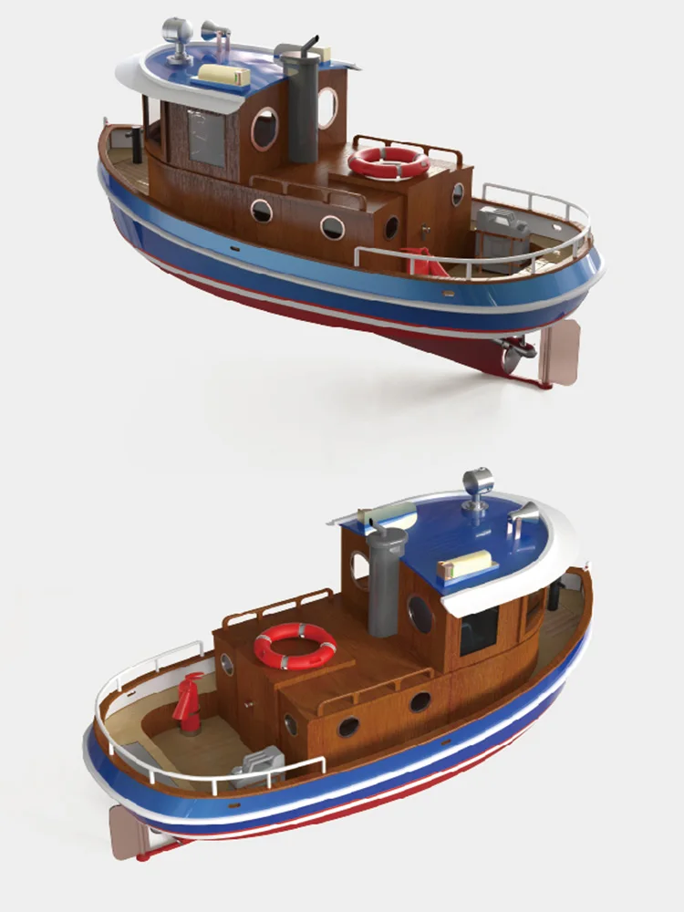 1/12 M3 RC Yacht Model Kit DIY 410mm Handmade Wooden Boat Cute Tugboat