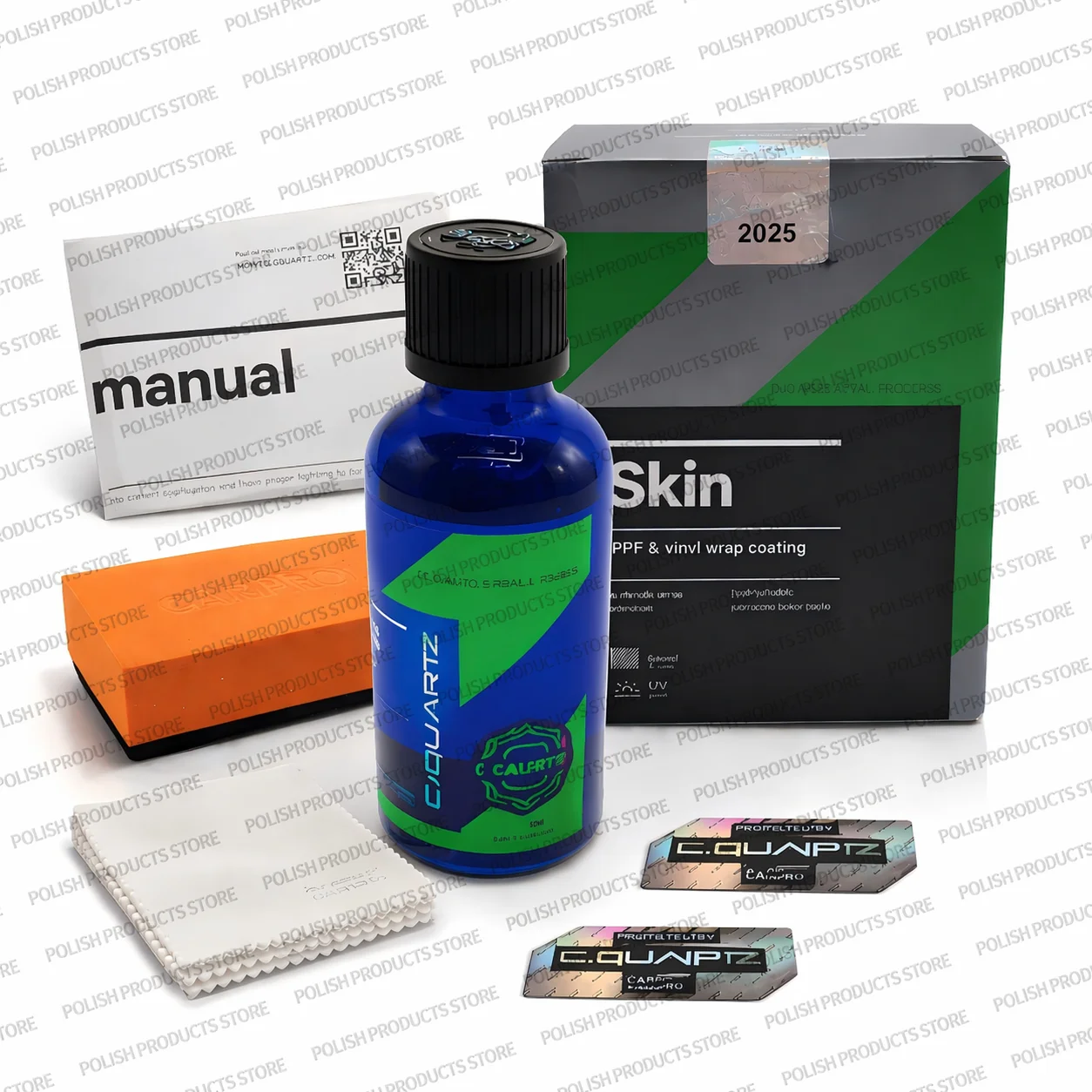 Recubrimiento Nano de Vinilo PPF CAR CQUARTZ Skin 50 ml, Protección UV para Vehículos Envueltos con Película de Vinilo, Resistente a Rayos UVA y UVB