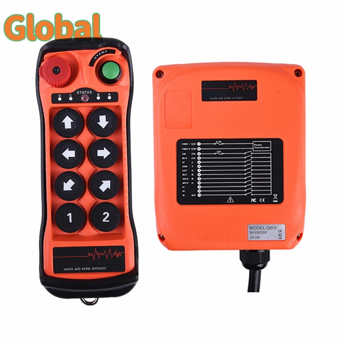 

Q800 8 buttons single speed Industrial Wireless Radio Crane Remote Control switches Hoist overhead bridge Crane Lift control