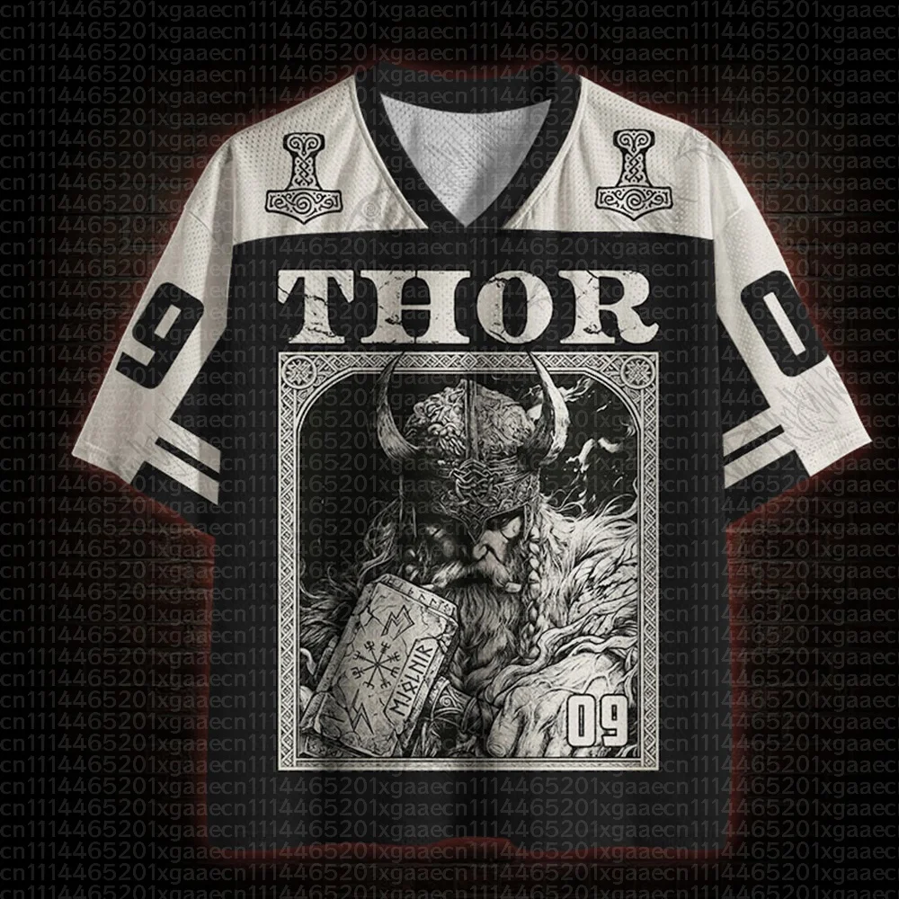 2026 New Nordic Mythical Theme Sports Fashion Short Sleeve V-neck Street View Clothing Mythical Fan Gifts