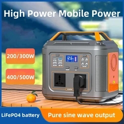 200/300/400/500W Portable Solar Power Station Sine Wave Home Outdoor Solar DC*4 USB*4 Mobile High Power Supply Solar Generator