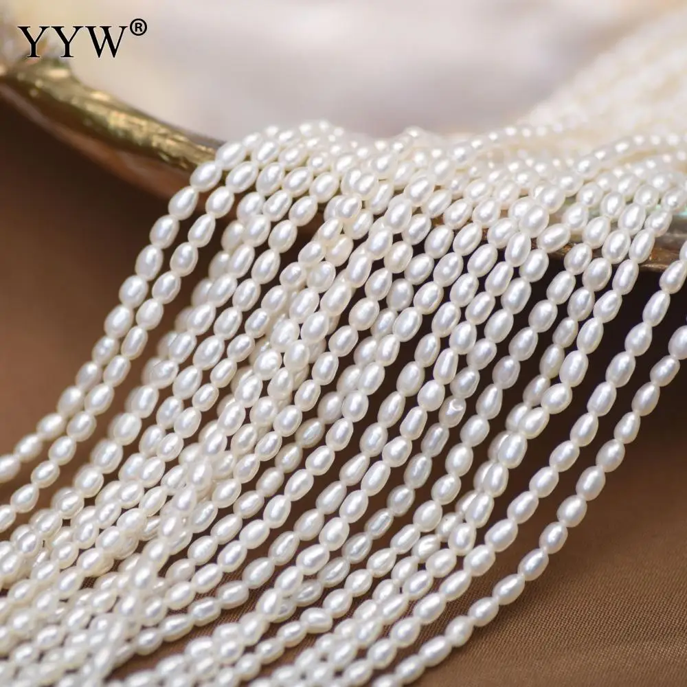 

AAA White Natural Pearl Beads Freshwater Rice Shape Pearls Loose Bead 2.5-3mm Jewelry Making DIY Bracelet Necklace Accessories