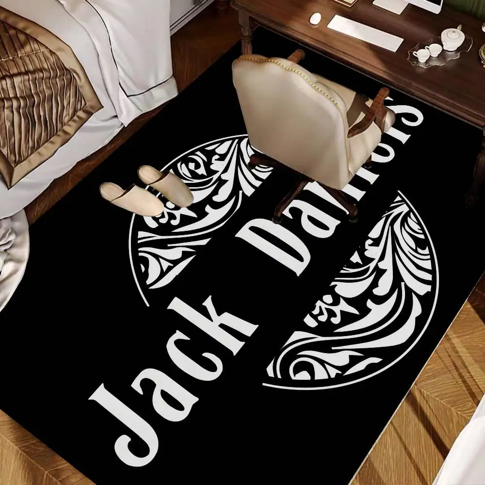 J-Jack-Daniels-alfombra de pasillo con diseño de whisky, antideslizante, rectangular, suave, para puerta delantera, interior y exterior, felpudo