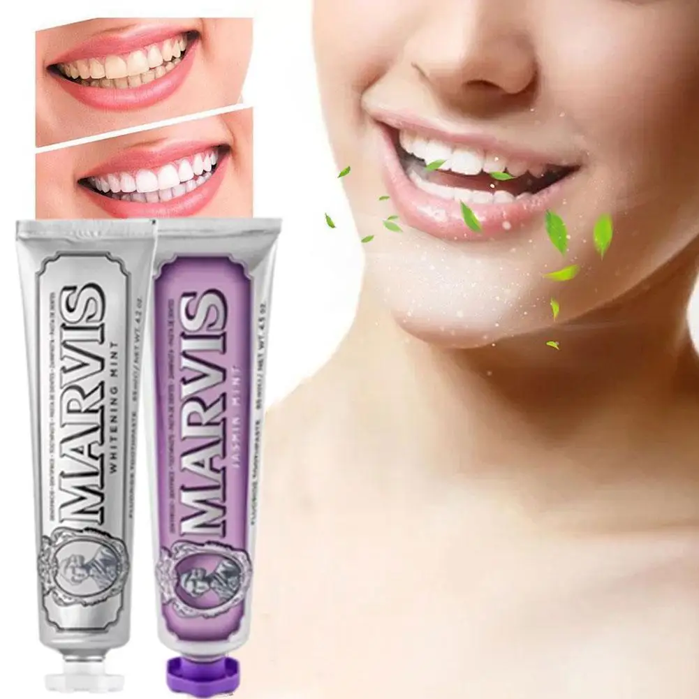2PCS 85ml Italy Original Marvis Toothpaste Whitening Mint Freshen Breath Remove Smoke Stains Toothpaste Teeth Whitening