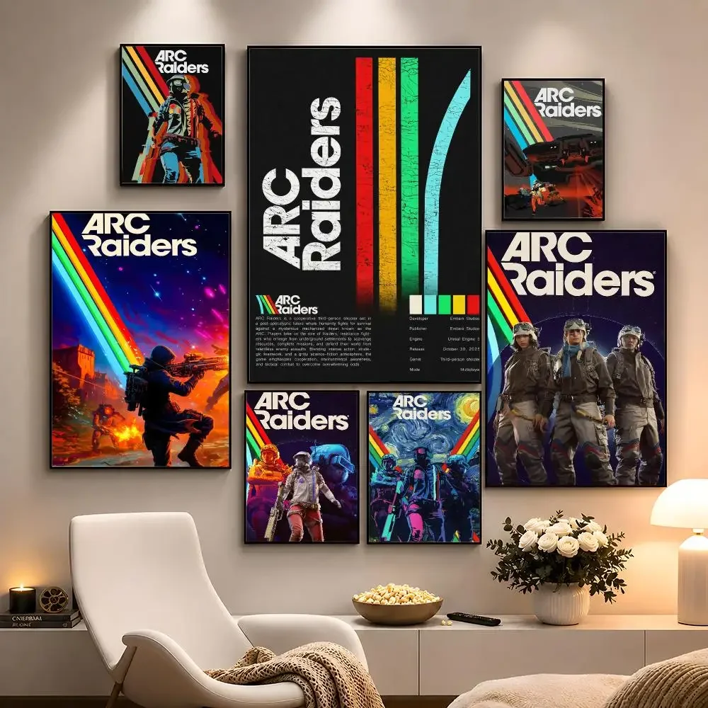 Video Game ARC Raiders Extraction Shooter Poster Peel And Stick Wall Art PP Waterproof HD Bedroom Living Room Home Decor Gift