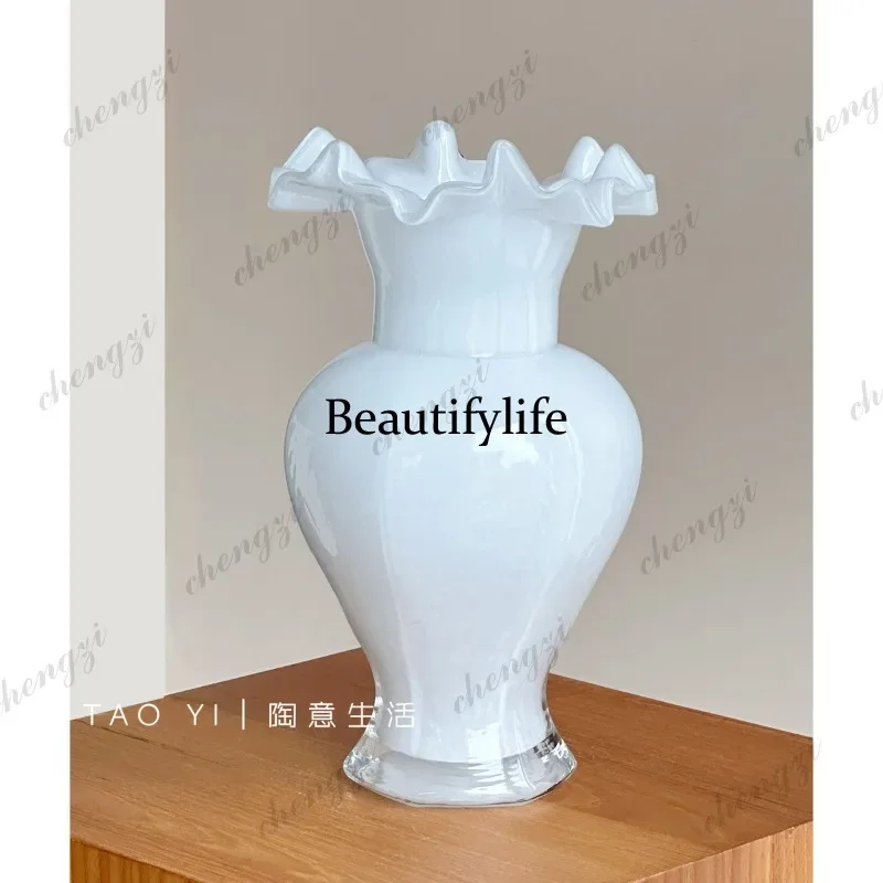 L181 French hexagonal bottle, living room table, water raising vase, flower arrangement, practical flower arrangement ornament
