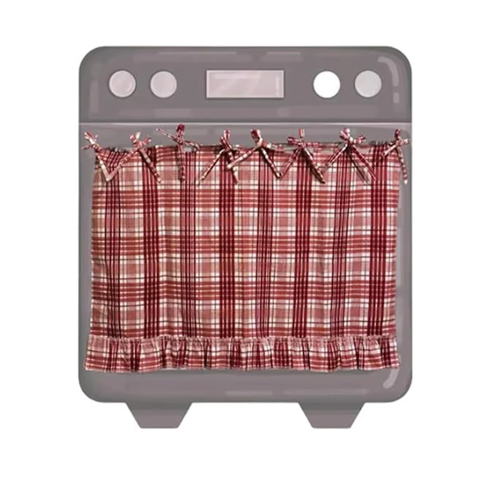 Farmhouse Oven Skirt with Hand-Finished Ruffles and Secure Tab Fit for Concealing Baking Supplies and Appliances
