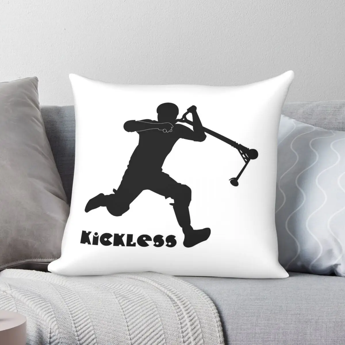 Scooter Freestyle Kickless Pillowcase Polyester Linen Velvet Printed Zip Decorative Throw Pillow Case Sofa Cushion Case 45x45