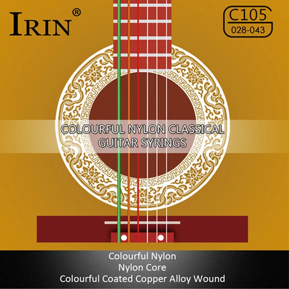 IRIN 6 Stück klassische Gitarrensaiten, Nylonfasersaiten für Gitarre, klassische Musikinstrumente, Gitarrenteile und Zubehör – Detail 8