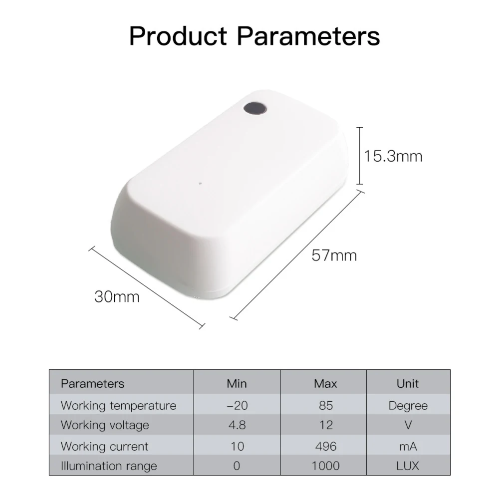 Sensor de iluminação inteligente para casa, detector de luz em tempo real, detector de brilho, tuya, ai, wi-fi, casa inteligente