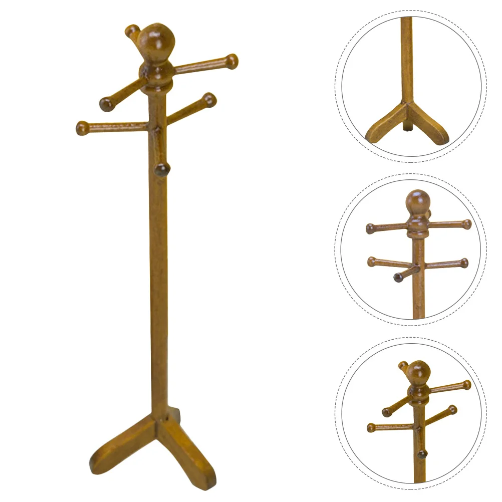 

2Pcs Mini Clothes Drying Rack Vintage Style 1:12 Scale Metal Coat Hanger for Creative Pretend Play Home Display