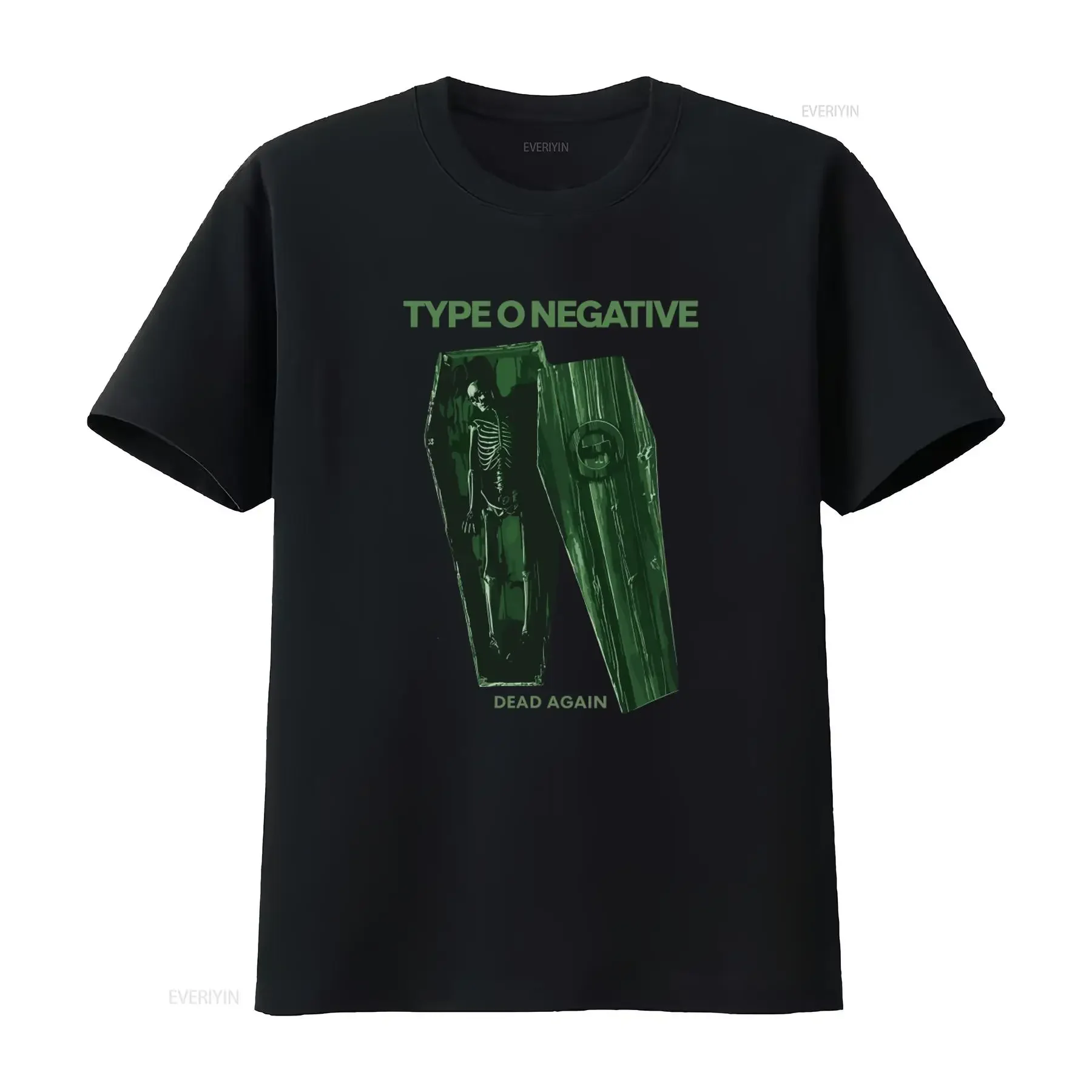 New Type O Negative Dead Again Skeleton Coffin Print Black Cotton T Shirt All Sizes S 2XL vintage Washed Casual Comfortable