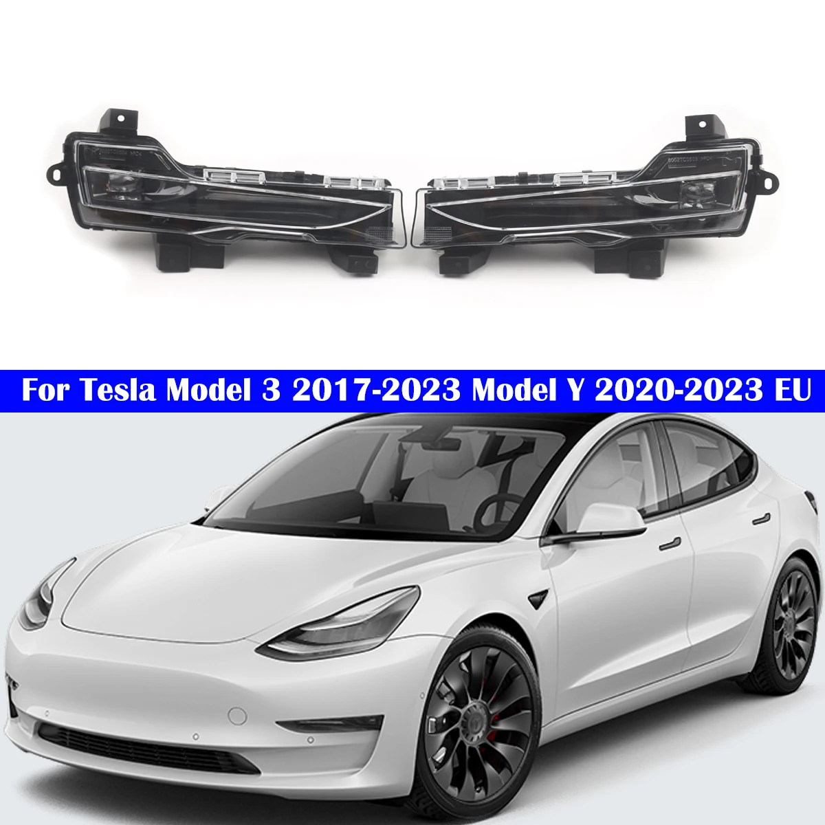 LED Fog Lamp Foglight Daytime Running Lights Car Accessories For Tesla Model 3 2017-2023 Model Y 2020-2023 EU 1077395 1077396