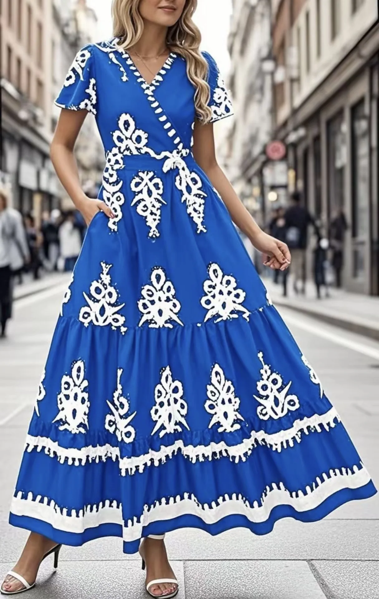 여성 느슨한 여름 꽃 빈티지 섹시한 프릴 인쇄 Befree 드레스 대형 큰 Boho 캐주얼 파티 우아한 Maxi Dresse