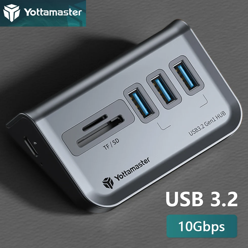 Yottamaster Multi Port Splitter USB A Type C Docking Station Multiple 4 Slot Plug Hub Socket Extender Dock Adapter for PC Laptop