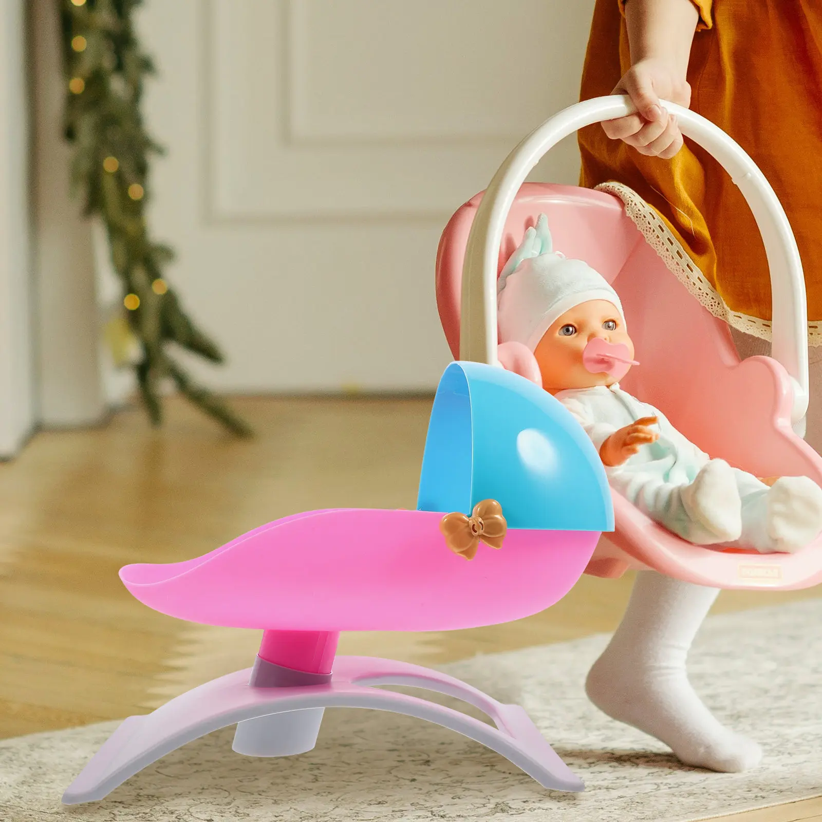 Mini Role Play Crib for Kids – Lightweight Compact Pretend Play Baby Bed, Nursery Accessory