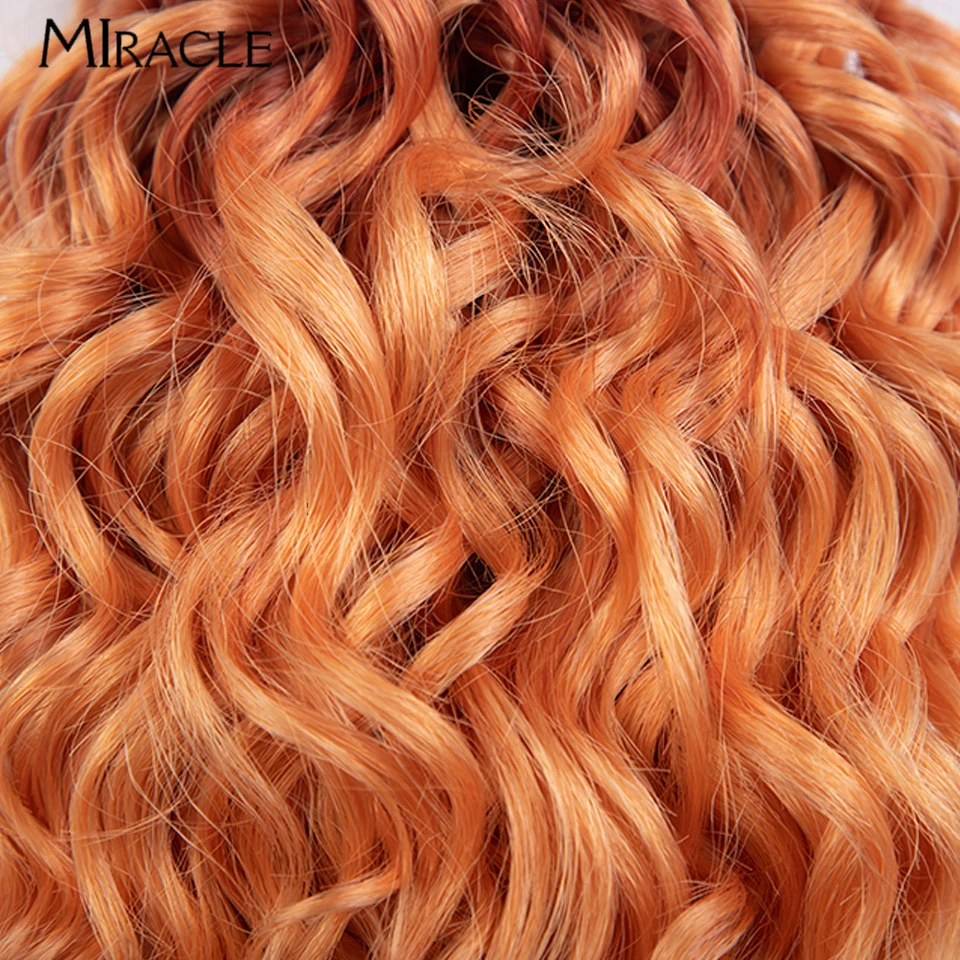 MILAGRE-Extensões sintéticas do cabelo do crochê, afro tranças encaracoladas, onda de água, Ombre, louro, cabelo falso, gancho, 10"