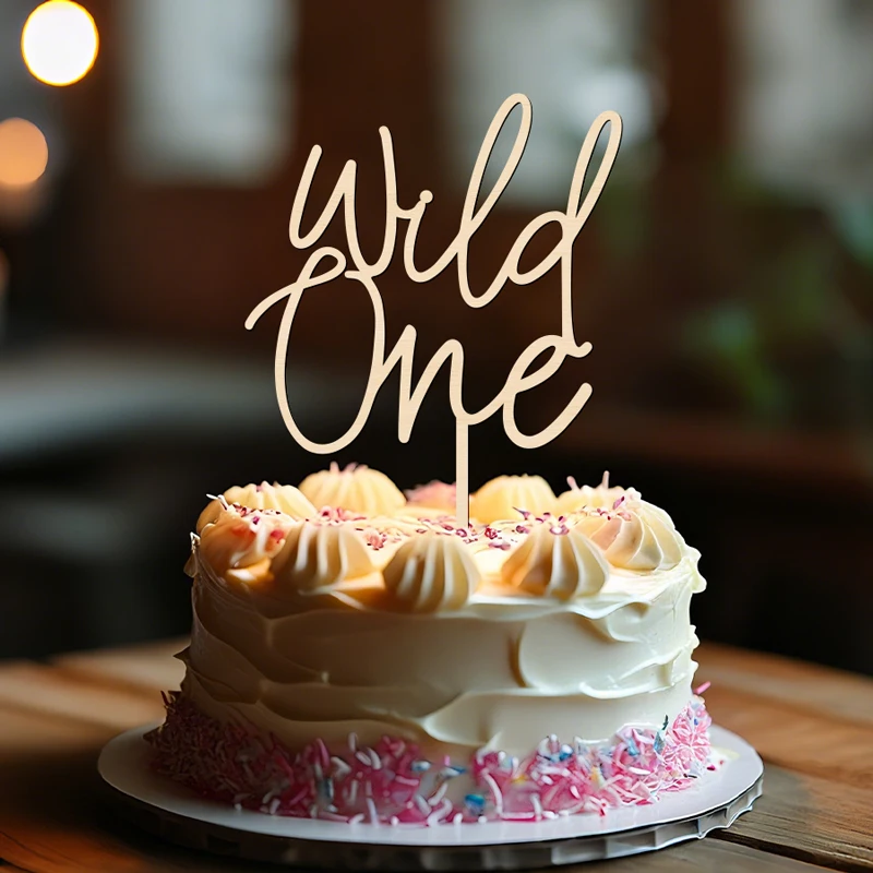 YOMDID Wild One Tortenaufsatz aus Holz, ein Geburtstagskuchenaufsatz, Wild One Kuchendekorationen für Babyparty und erste Geburtstagsdekoration – Detail 7