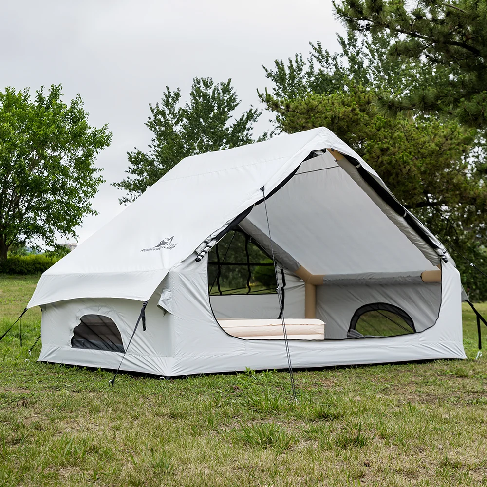 

Waterproof Outdoor Rainproof Inflatable Air Tent Oxford Cabin House Skylight Stove Port for Event Party Camping Rainy Day Use