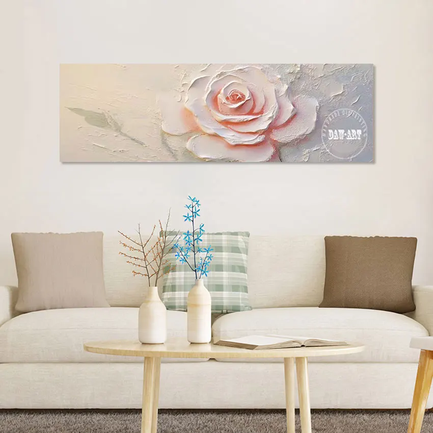 

Rose Art Oil Paintings High Quality Canvas Artwork Frameless Modern Flower Large Size Decorative Abstract Picture Wall Mural