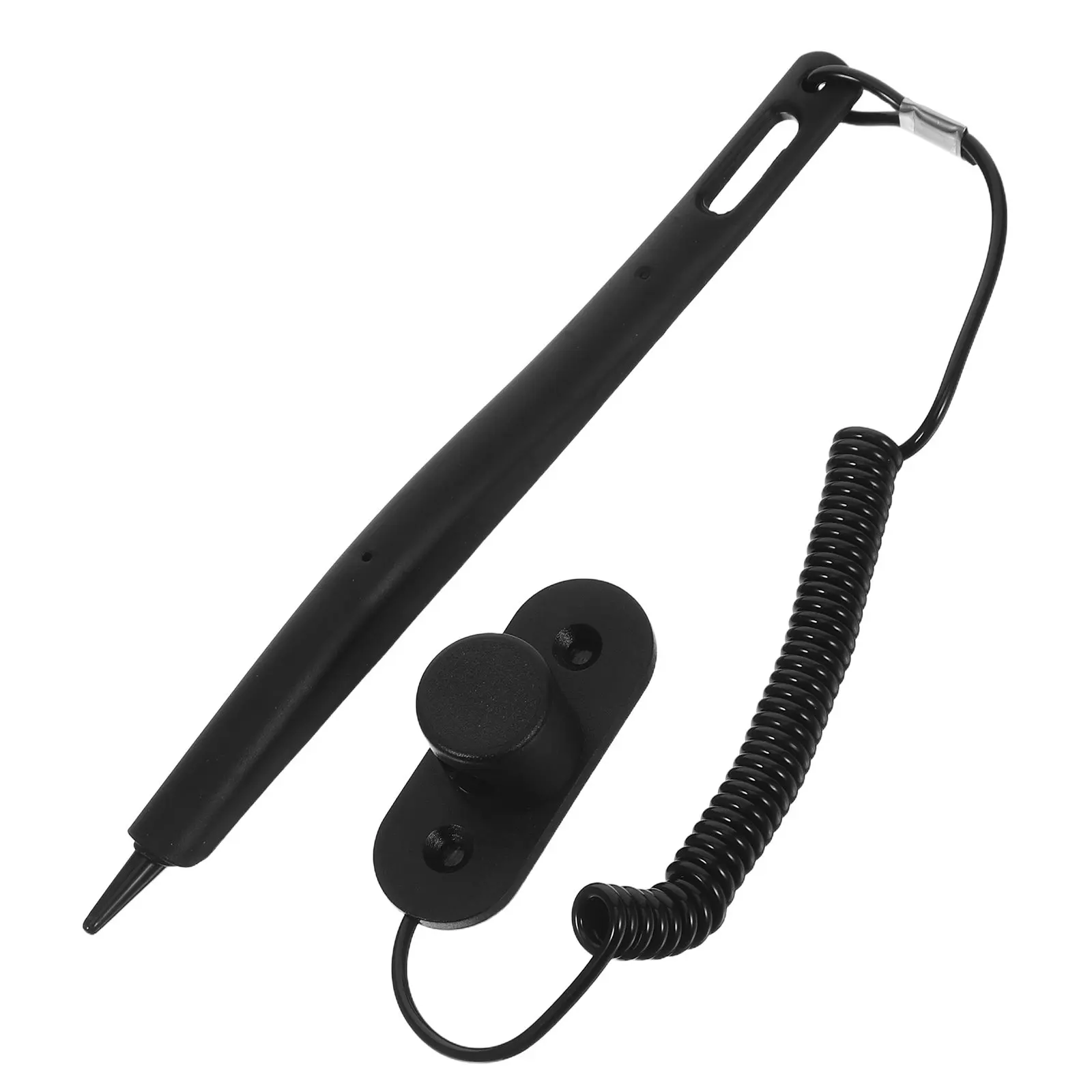 Resistive Touch Screen Stylus Pen Ergonomic PU Aluminum Design Soft Tip Anti-Fingerprint 90Cm Stretchable Cord Car Dashboard