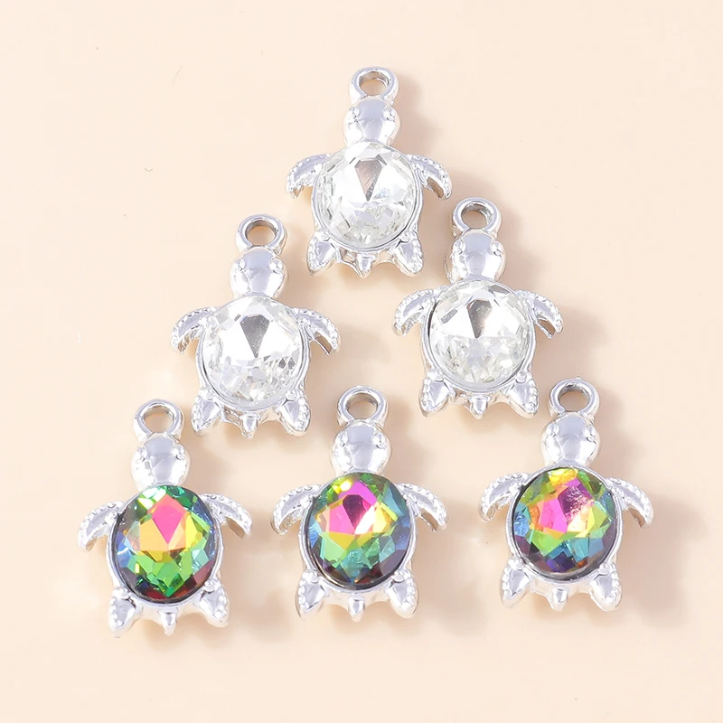 10Pcs Schöne Tier Charms Sommer Strand Kristall Schildkröte Schildkröte Charme für Ohrringe Armband Halskette Anhänger DIY Schmuck – Detail 6