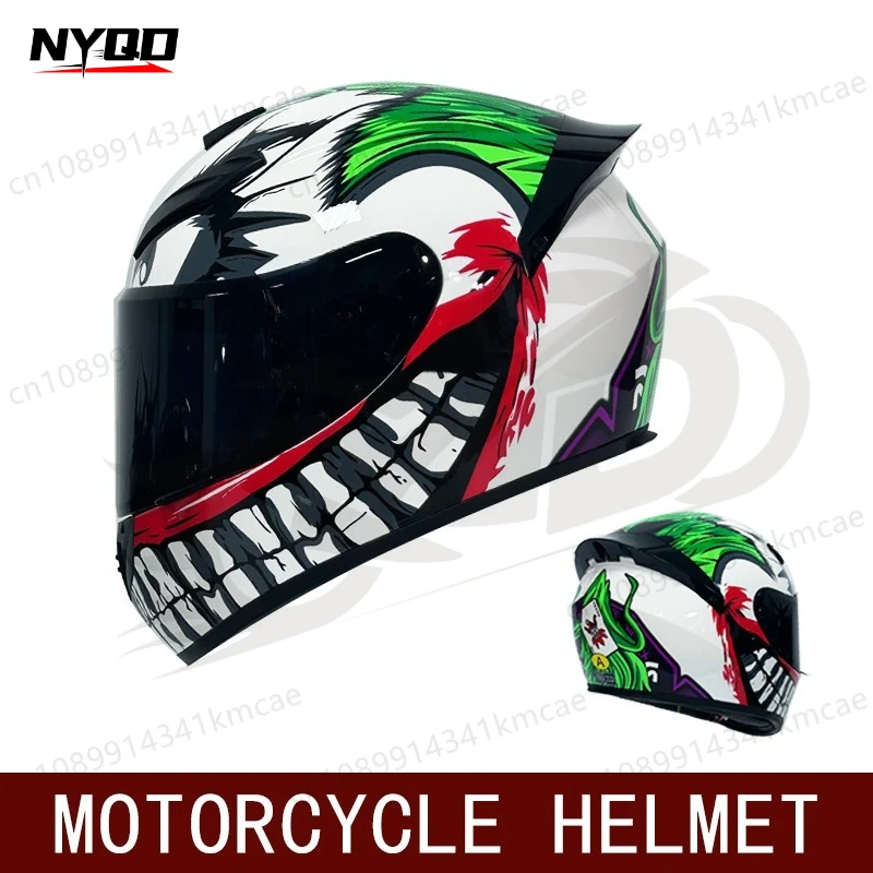 ハイオートバイフルフェイスヘルメット男性女性用ユニバーサルオールシーズン安全乗馬スクーター電動モペットダートバイクブラック