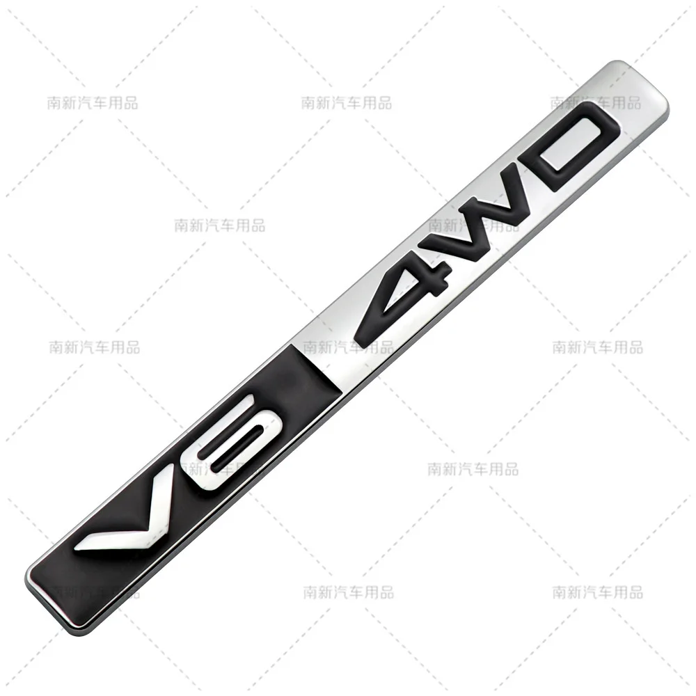 3D Metal V6 4WD Car Emblem Badge Sticker Fit Toyota SUV Off Road Racing Sport Tail Fender Side Decal Car Styling
