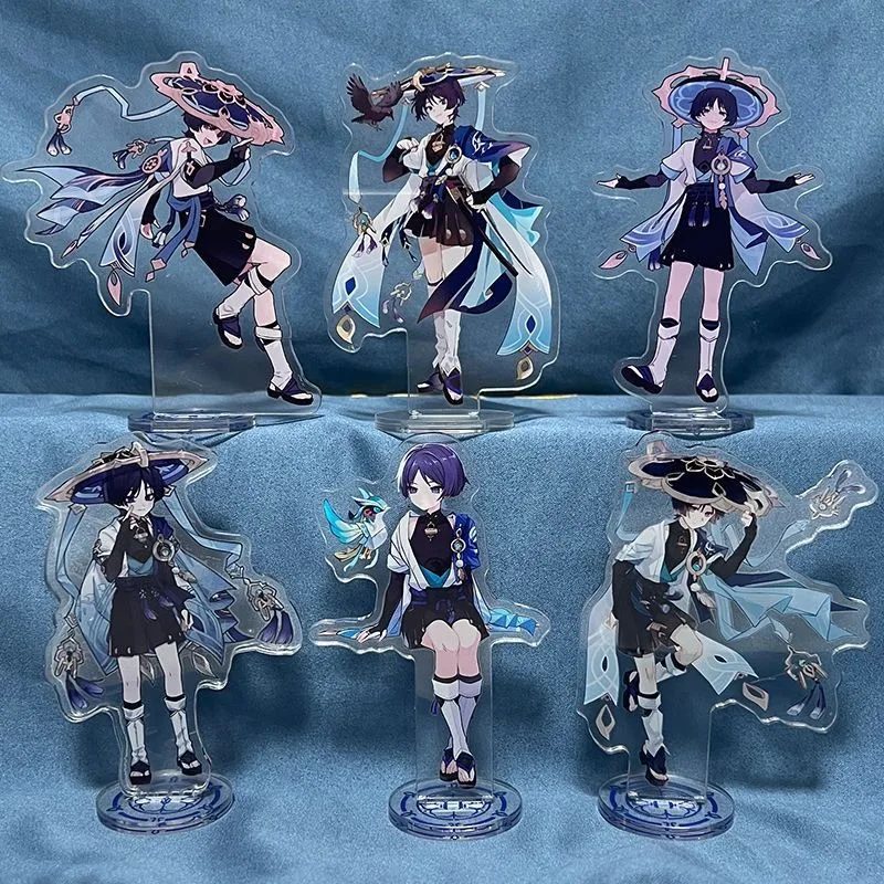 1pc Anime Standing Wanderer Scaramouche 15cm Stand Figure Acrylic Ornament Game Character Design Desk decor Fans Collection