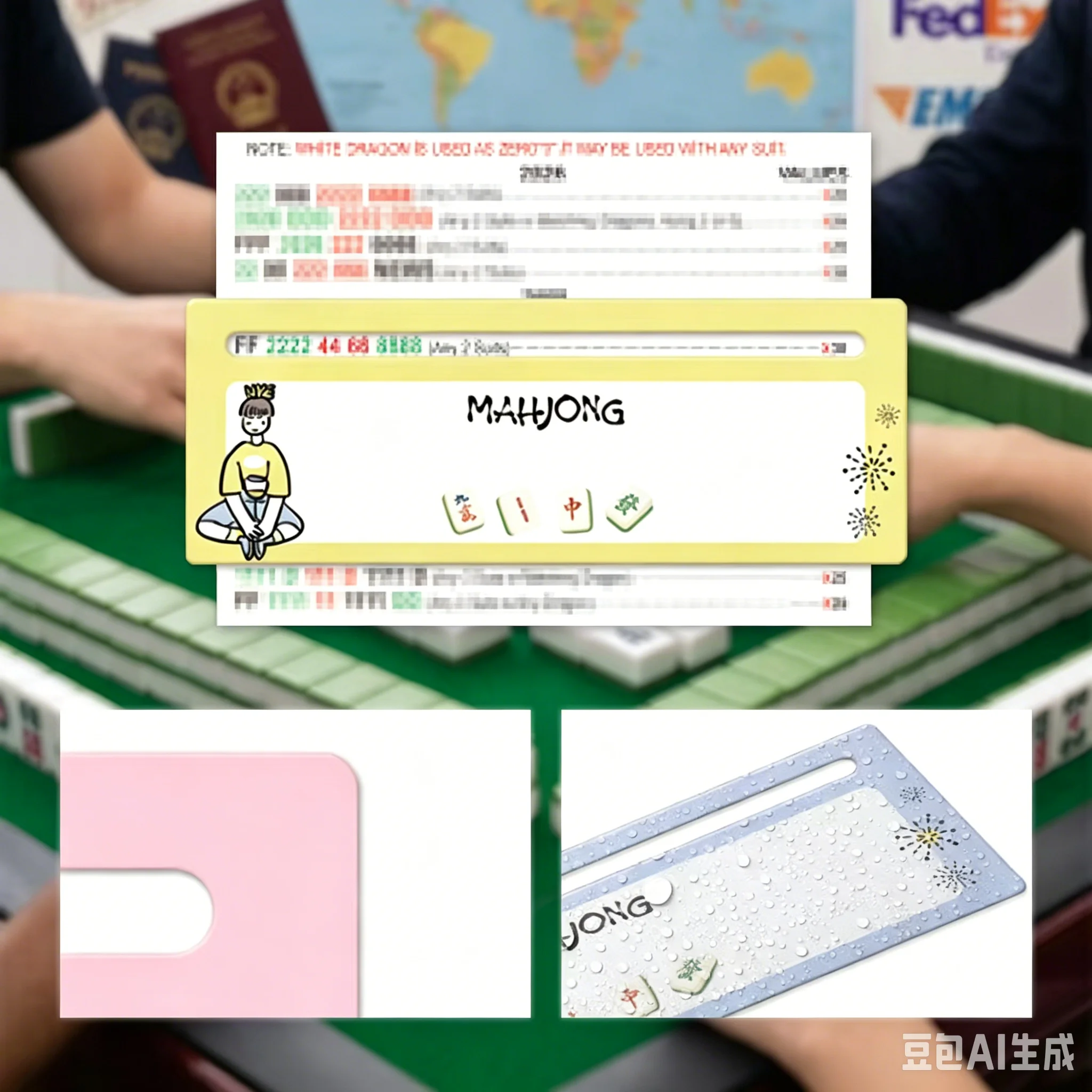 4Pcs Mixed Color Mahjong Line Finder Card Guide Colorful Line Reader Cards for Mahjong Beginners & Lover Gift