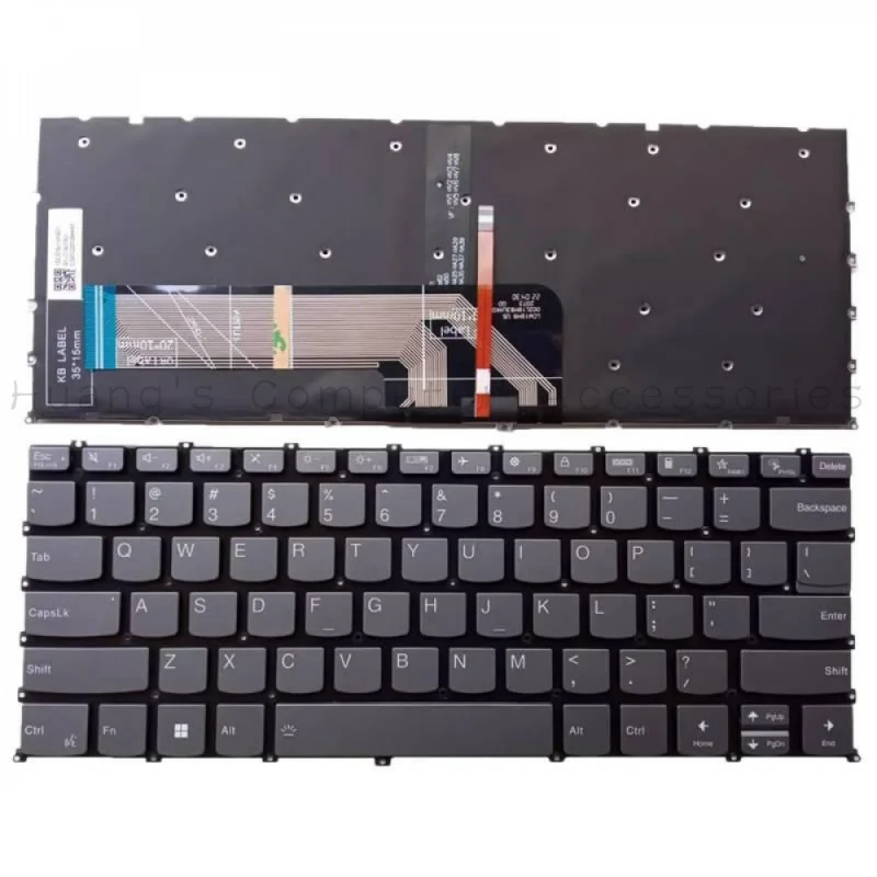 SS+US English Backlit Laptop Keyboard Grey For Lenovo Yoga Slim 7 Pro‑14ITL5 14ACH5 Air14 2020 Replacement