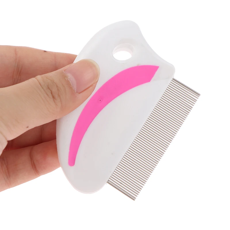 1pcs Steel Terminator Lice Comb Kids Hair Rid Headlice Super Density Teeth Nit Free Removal Long Teeth Anti-slip Bands Lice Comb