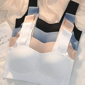 여성용 푸시업 브라 얇은 란제리, 처짐 방지, 무선 리프트 업, 심리스 단색 속옷, 다목적 여름 브라 