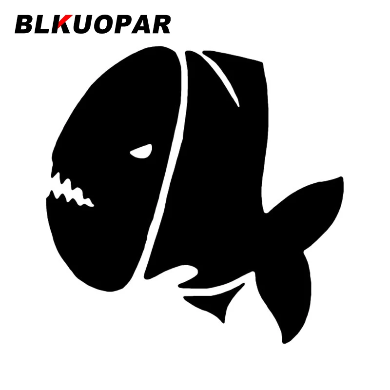 BLKUOPAR  Fish Piranha Car Sticker Personality Anime Vinyl Decal Occlusion Scratch Air Conditioner Decoration Car Accessories