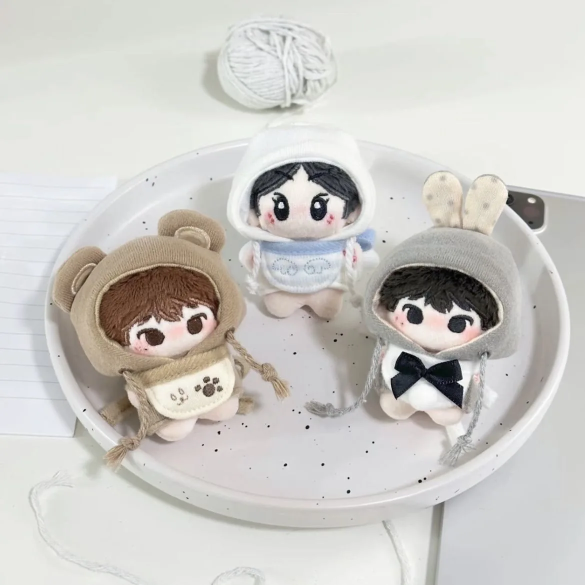 

Kawaii Bear/Rabbit Ear Hooded Sweatshirt 5cm Doll Clothes Casual Style Handmade Hooded Cape Doll Hoodies Hats Doll Accessories