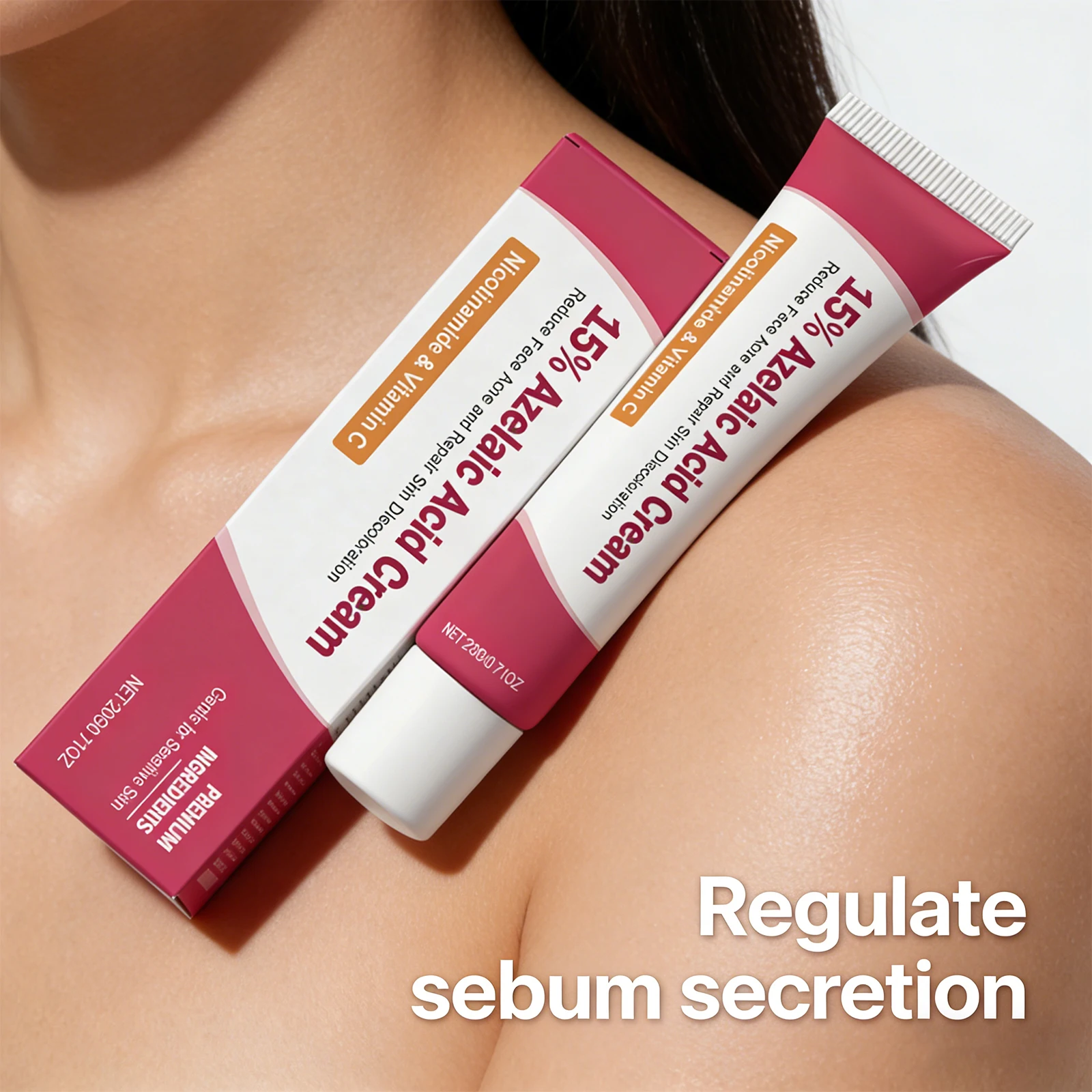 Azelaic Acid Cream Acne Clearing Gentle Acne Removing Facial Serum Herbal Formula Moisturizing Oil Control Pore Minimizing 20g