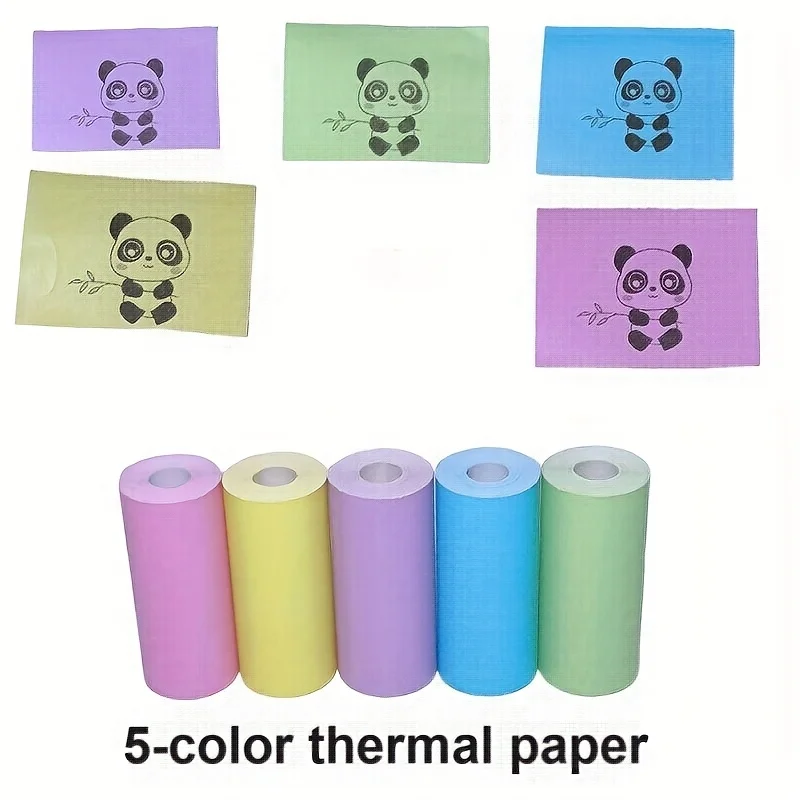 5-Color 57mm Thermal Photo Paper Fit Mini Printers/Instant Cameras, High-Quality Wireless Prints, Durable, Easy to Use