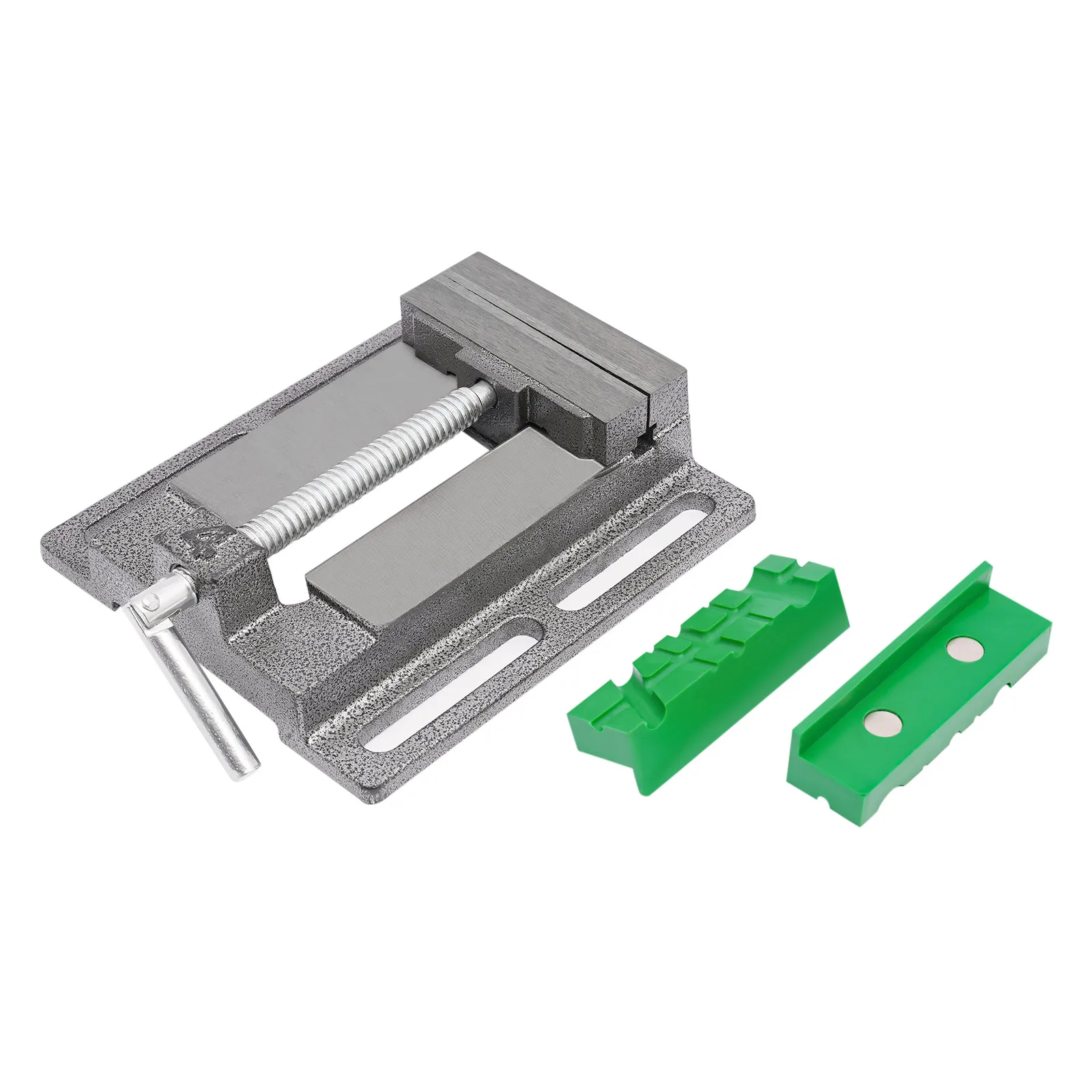 4-Zoll-Metall-Bohrmaschinenschraubstock mit 2 magnetischen Schraubstockauflagen, Mehrfach gerilltes Auflagen-Set – Detail 4