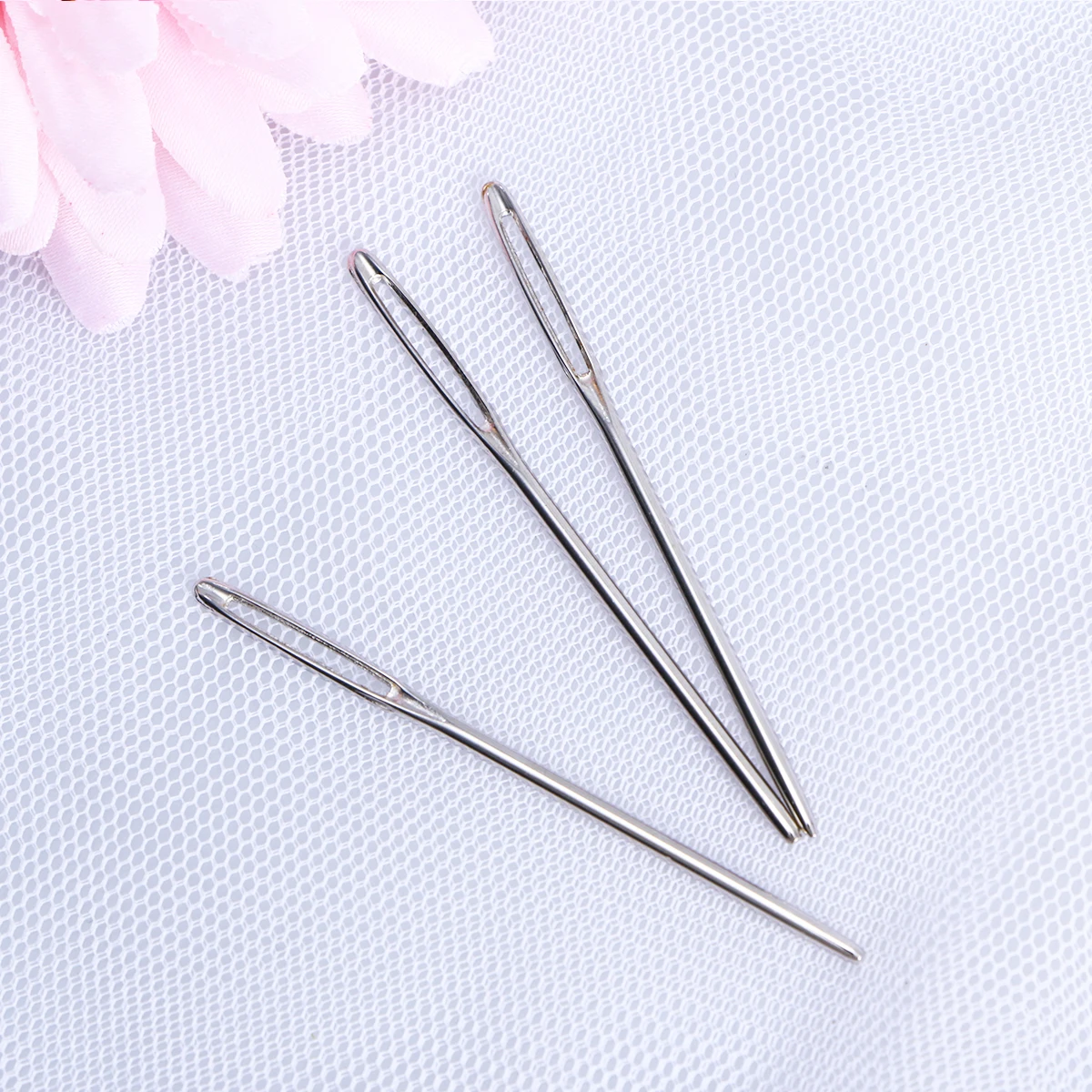 

20pcs 6Cm Large Eye Stitch Needles Blunt Sewing Yarn Knitting Set Silver Corrosion Resistant Cross Stitching Craft