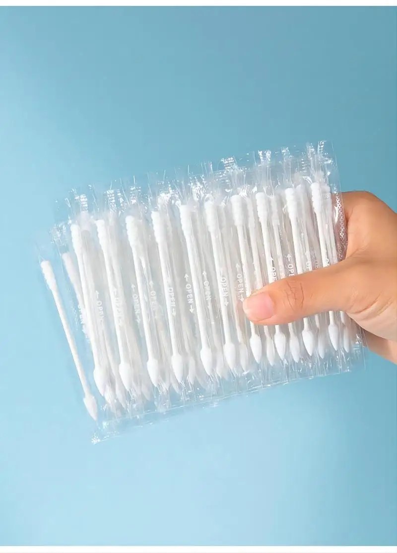 Disposable Double-ended Cotton Swabs Cosmetic Tools Individually Packaged For Portable Travel Hot 7.8x0.5cm