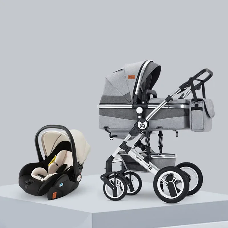 Baby Stroller High Landscape Shock Absorption Travel Stroller Newborn Baby Two-way Swivel Seat Lightweight Folding Stroller