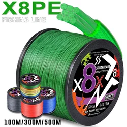 Sougayilang 100M 300M 500M 8 Strands Braided Line 18-88LB Multifilament PE Braided Fishing Line Super Strong for Salt Freshwater
