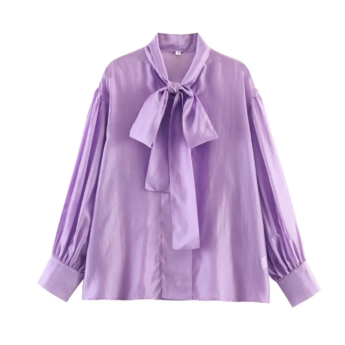 TFMLN Schicke Damen-Bluse mit Schleife, Eleganter Langarm-Pullover mit Schnürkragen, Vintage-Hemden, Einfarbige Damen-Oberteile im High-Street-Stil, Dünnes Top 2026 – Detail 10