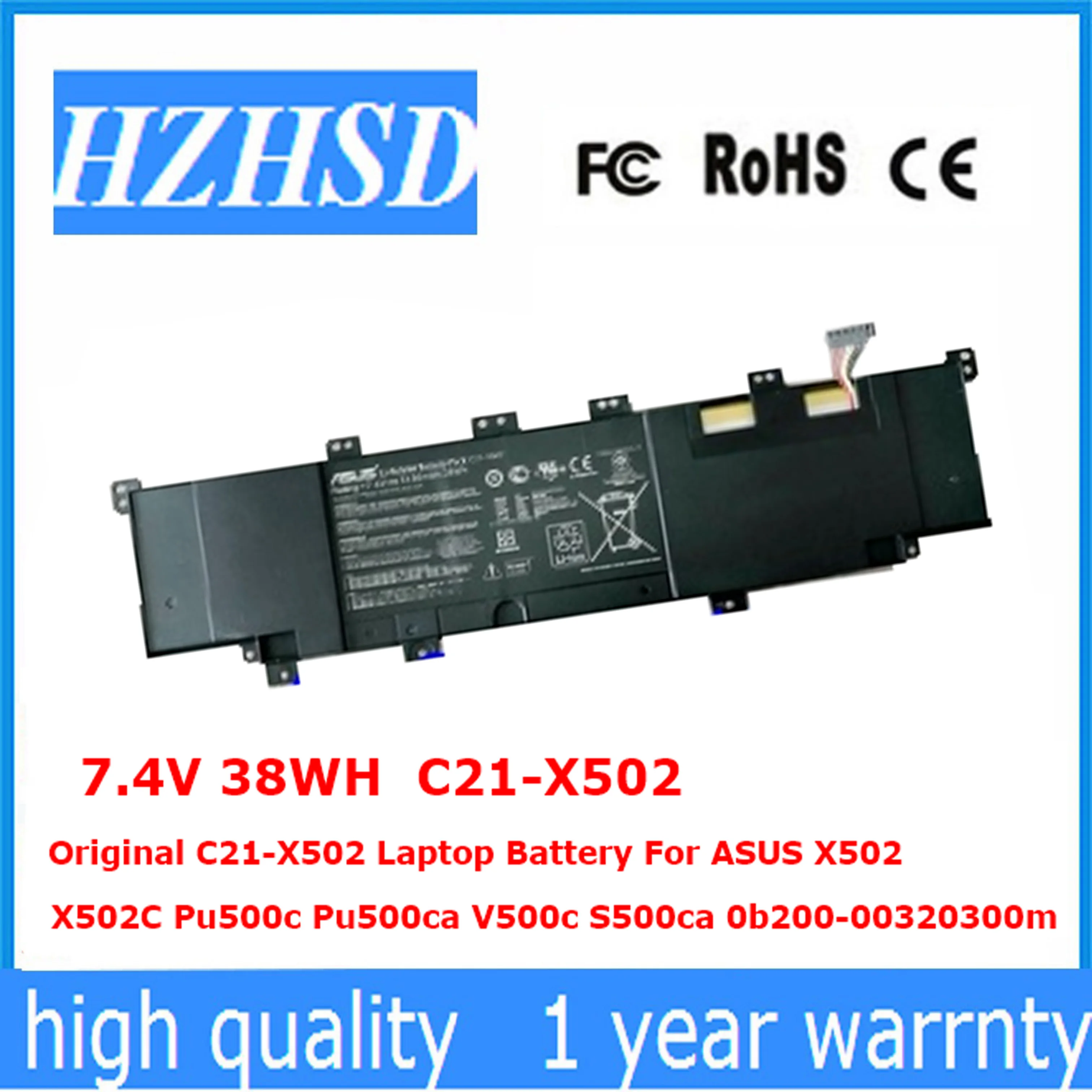 Bateria do Laptop Original para Asus X502 X502c Pu500c Pu500ca V500c S500ca 0b20000320300m 7.4v 38wh C21-x502
