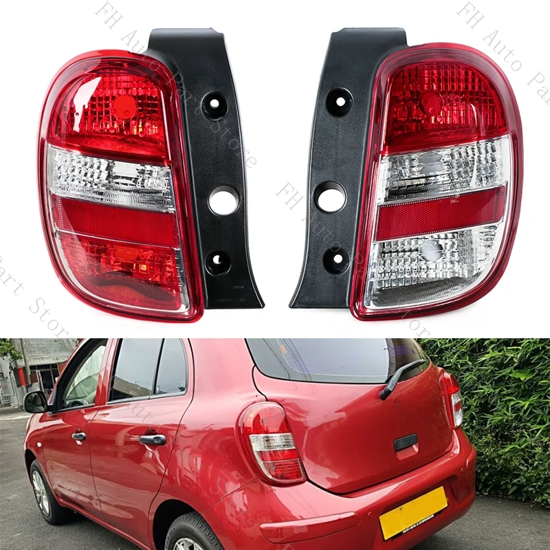 Taillight Taillamp For Nissan March 2010-2016 Car Rear Bumper Tail Light Brake Stop Reverse Turn Signal Lamp Cover Without Bulb