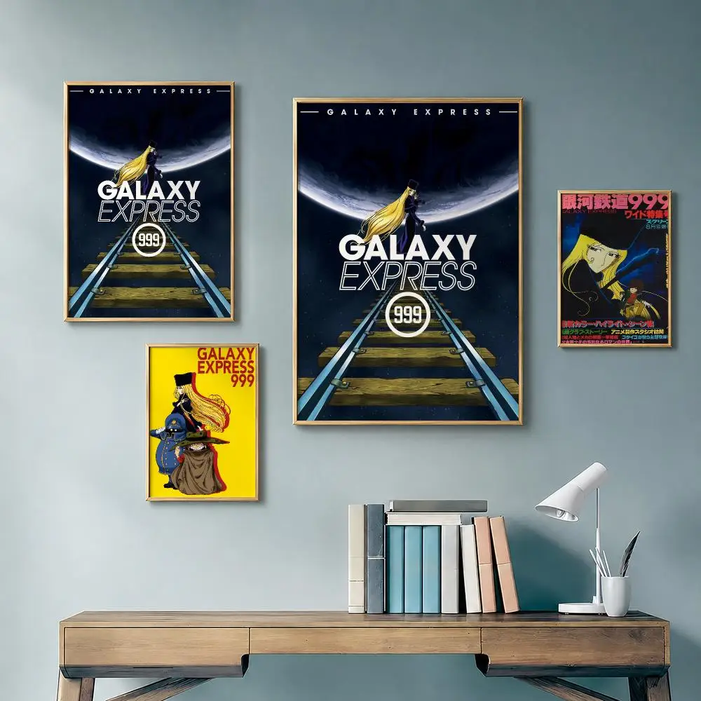 Classic Anime G-Galaxy Express 999S Poster Vintage Retro Anime Poster Stickers Peel and Stick Wall Art Home Decor